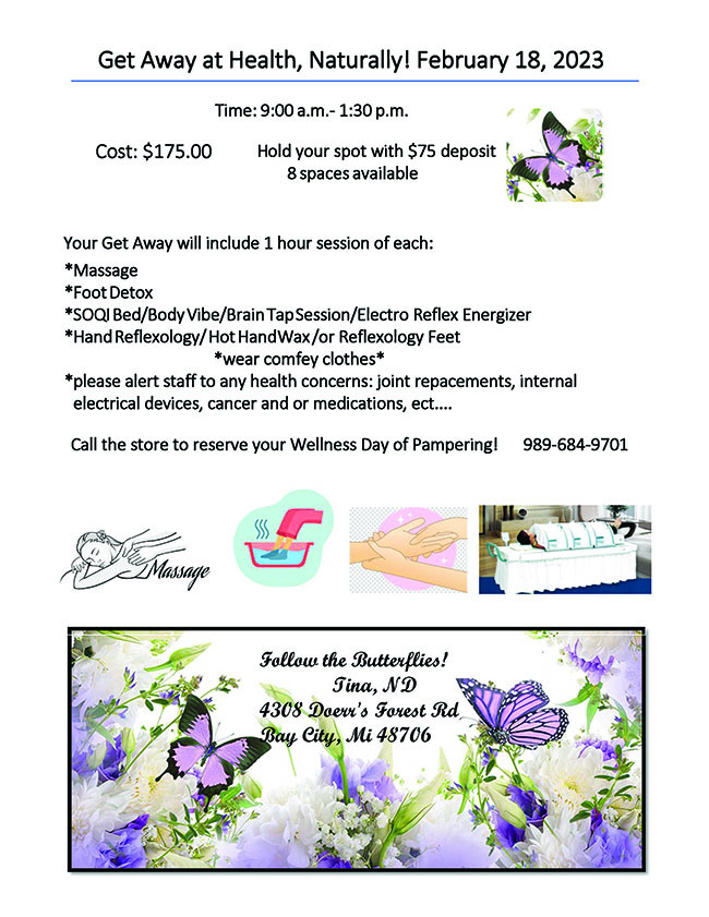 Get Away Flyer at Health Naturally 2023 Feb_sm