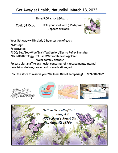 Get Away Flyer at Health Naturally 2023 Mar